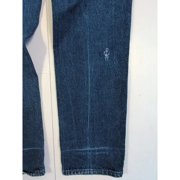 Vintage Levi's 505 Orange Tab Jeans Men's 36x32 Dark Indigo Denim USA Made 70s
